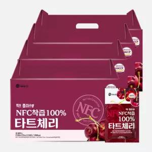 미쁨생활건강 딱좋아 타트체리 NFC 착즙 100% 몽모랑시 타트체리 원액 30포, 4개