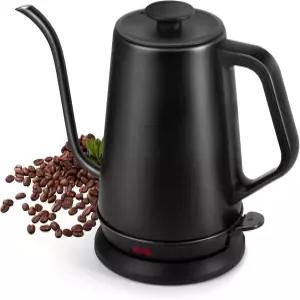 1L 전기 구스넥 주전자 끓는 물용 티 커피 차용 붓기용 고속 끓이기 자동 차단 건조 보호 360° 회전