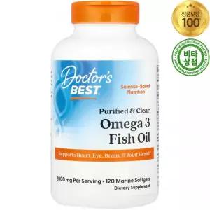 닥터스베스트 오메가 3 피쉬오일 2000mg 120정 소프트젤 Omega Fish Oil Purified  Clear