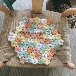 코바늘방석 뜨개 패키지 뜨개방석 꽃뜨기 DIY