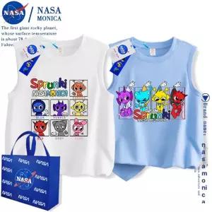 스프런키 민소매 티셔츠 여름 남아 키즈 순면 여아 라운드 봄 캐주얼 상의