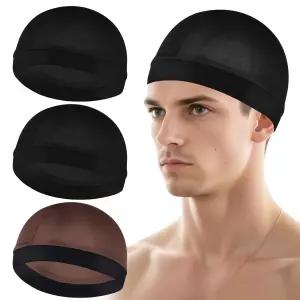 3Pcs 새틴 슬리핑 샤워 캡 웨이브 실키 엘라스틱 밴드 부드러운 통기성 헤어 랩 보닛 수면 유니 비니 모자