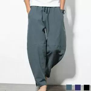 빅사이즈 남자 통바지 루즈핏 남자 린넨 조거 와이드 여름