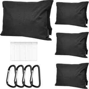 사진 촬영용 샌드백 무게 가방 4팩 어깨끈이 있는 접이식 휴대용 보관 카메라 삼각대용 15.5 x9.4 헤비