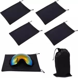 시포너 스키 고글 백 스노우 마스크용 보호 가방 부드러운 극세사 보관 케이스 슬리브 4PCS