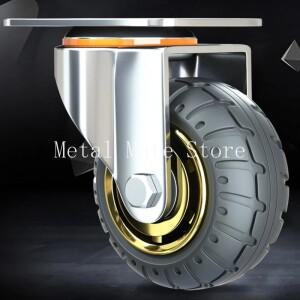 1개입 범용 소프트 고무 가구 캐스터  단방향 조용한 브레이크 휠  책상 카트용 3/4/5인치