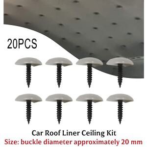 20개 자동차 루프 라이너 천장 키트 회색 수리 버클 처짐 핀 리벳 스냅  필요 없음 트럭자동차바이크 오토