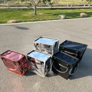 여행용 스위스 오렌지 수납 장바구니 대용량 M 옵시디언블랙 뚜껑 무소음바퀴 보온층 실버 헬켄