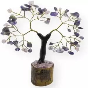 젬사이트 보석 자수정 로즈 쿼츠 트리 사이즈 6인치 수제 풍수 피규어 머니 분재 굿 럭 레이키 힐링