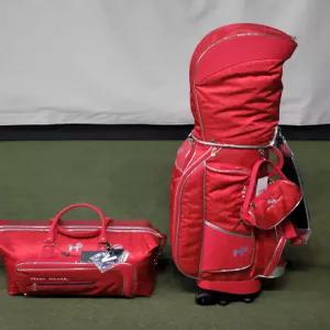 중고 (여성용)  정품 골프 백세트 (바퀴 캐디백, 보스턴백) HCCB-9001 레드 빨강