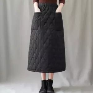 [신상오픈런]여성 겨울 방한 퀼팅 롱 패딩 스커트 밴드형 (42003722)