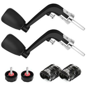 바이브도르 2PCS 낚시 손잡이 회전 릴 고무 교체, 시리즈용 2개 및 1000-4000 와셔 캡 나사 포함 블랙 그립,