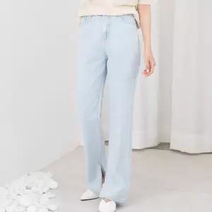 스판 슬릿 연청바지 슬림핏 부츠컷진 스트레이트진 XhD7+9yLA