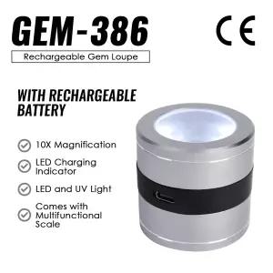 호환  10X 확대경 광학 보석상 루페 5 LED5 UV 풀 메탈 라이트 보석상 시계 제작자 우표 전문가를 사용자
