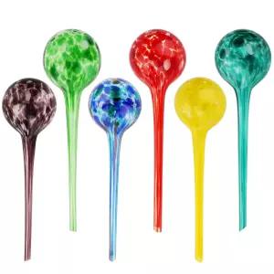 브라짓 식물 워터링 글로브 6개 자동 유리 전구 태그가 달린 장식용 정원 드립 볼