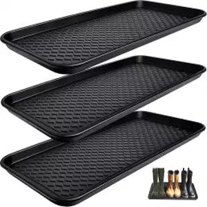 전천후 실내 실외 부츠 트레이 입구용 30 x15 x1.2 대형 신발장용 플라스틱 신발 화분 페인트 틴스 애완용