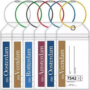 홀랜드 아메리카 크루즈 러기지 태그 홀더 6개 스틸 루프가 장착된 지퍼 씰 클리어 2025-2026년 카니발