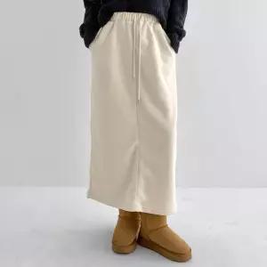 [신상오픈런]백슬릿 허리밴딩 츄리링 겨울치마 플리스 롱스커트 (28754567)