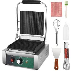 상업용 파니니 프레스, 2200W 파니니 그릴 프레스 샌드위치 메이커, 논스틱 홈 플레이트 및 조절 가능한 온도 조절 기능, 양면 가열 전기 그릴 포함