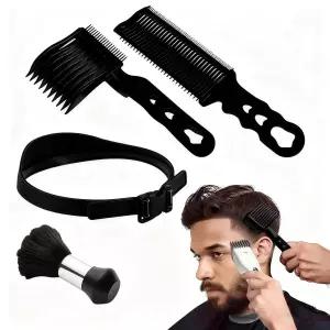 4PCS 블렌드 프렌드 페이드 빗 세트 바버 남성용 셀프 헤어컷 키트 모든 헤어 클 이발 액세서리와 호환되는