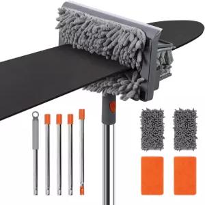 천장 선풍기 클리너 더스터(80인치 스테인리스 스틸 연장 폴 포함) 블레이드용 6-in-1 하이 리치 팬