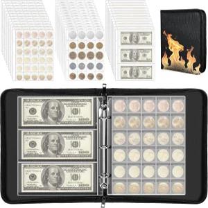 수집가용 오클린 코인 컬렉션 북 홀더 400 포켓 앨범 및 36 페이퍼 화폐 정리함 바인더 동전 페니 우표
