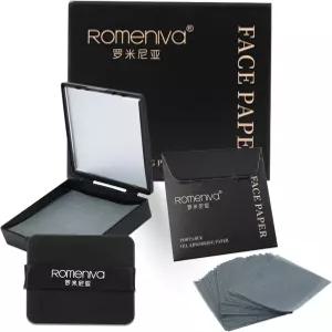 얼굴용 오일 블로팅 시트 - 미러 퍼프가 포함된 500매 직장 헬스장 및 이벤트용 고흡수성 컨트롤 필름 화장