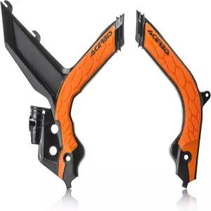 Acerbis X-Grip Frame Guards Black/16 KTM Orange Compatible with