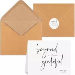 조이버그 감사 카드 봉투 포함 34개 비욘드 3.5x5 웨딩 및 스티커 빈 신부 샤워 대량