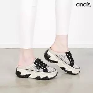 [아나이스] 메쉬 통굽 뮬 스니커즈 6cm_26S145