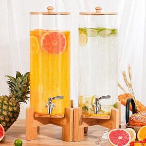 SPEETH 2 PCS 1.6 갤런 음료 디스펜서, 스테인리스 스틸 스피갓 파티용 목재 스탠드가 있는 대형 워터 글라스 음료 디스펜서, 레모네이드, 주스, 차, 파티 음료에 이상적입니다