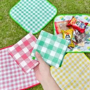 [골드스마일](큰손할인) 1인용 체크 돗자리 낚시 방석 피크닉매트 깔개 미니