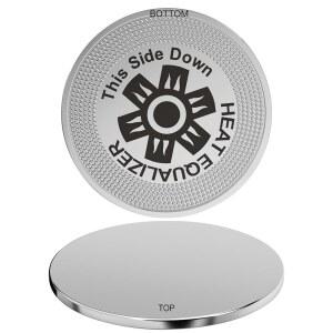 열 이퀄라이저- 및 전기 스토브용 12인치 상업용 하이 폴리쉬 히트 디퓨저 u2013 헤비 듀티 알루미늄 및 구리 합금, 두께 14mm, 3.85LB