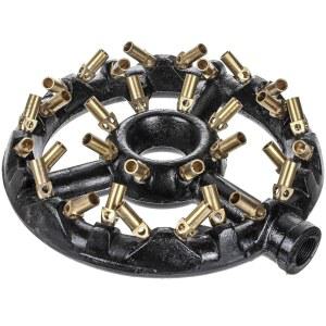 중국식 웍 레인지용 듀라스틸 프로판 제트 버너, 그릴링, 볶음 프라이 - 32개의 황동 팁이 있는 주철 몸체 원형 노즐 제트 버너 - 160,000 BTU 증가