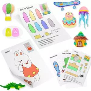 송티 3D 프린팅 드로잉 템플릿 20장의 페인팅 종이 스텐실 PVC 투명 보드로 그린 펜 그래피티 생일