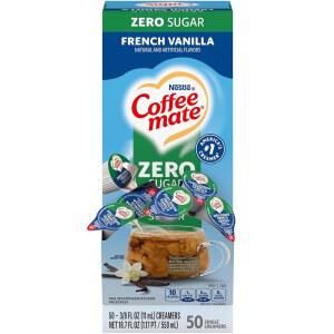 커피메이트 커피 크리머, 제로 슈가 프렌치 바닐라, 0.375온스 리퀴드 크리머 싱글, 50개들이