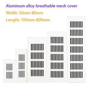 환풍구 1Pcs 흰색 너비 50mm 80mm 알루미늄 합금 캐비닛 공기 환기 장식 커버 옷장 신발 메쉬 구멍 하드웨어 Accessorie