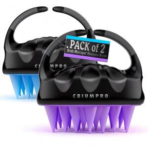 CBIUMPRO 2팩 브러시 유형에 브러시 마사지 두피 모발 제거를 스크러버 제거 적합 비듬 위한 100 실리콘 각질 성장 소프트 모든 울트라