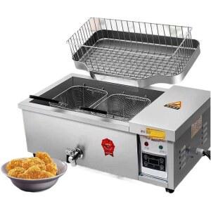 업소용 미니 튀김기 2구 블랙 20L 돈까스 튀기기 기계 2칸 업소용생선튀김기2구