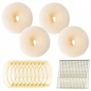 티니터 헤어 번 메이커 키트 중간 사이즈 도넛 4개 50cm 보이지 않는 네트 10개 6cm 바비 핀 셰이퍼 세트