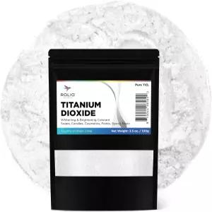 롤리오 퓨어 이산화 티타늄 파우더 3.5온스(100g) 봉지 - 비누 염료 자외선 차단제 및 로션 에폭시 수지