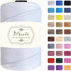 맥시 프리미엄 폴리에스터 마크라임 코드 3mm × 218야드 100 폴로필렌 크로셰 벽걸이 가방 러그 및 DIY