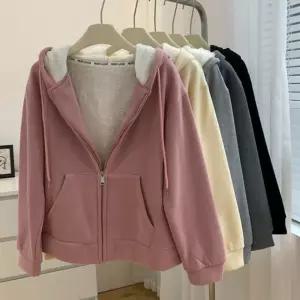 여성 양털 기모 후드 집업 HH-E33 pvc2+5idn