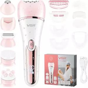 여성용 VGR 733 에필레이터 제모 6-in-1 무선 및 충전식 레이디 전기 면도기 IPX7 방수 장치 습식 건식