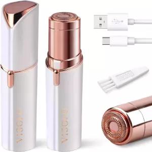 여성용 얼굴 제모 어퍼 립 콧수염 제거 장치 페이스 면도기 여성 친 피치 퍼즈 전기 트리머 더마플레인