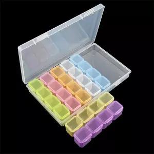 꾹상점2  알약용기 투명 약정리함 케이스 칼라 28칸