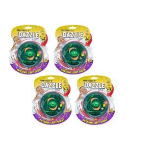 인피니티 대즐탑 파티 팩! 4팩! 배터리 포함, LED 조명 쇼! 모터로 회전, 쉽게 켜고 끌 수 있어요! 모든 연령대가 즐길