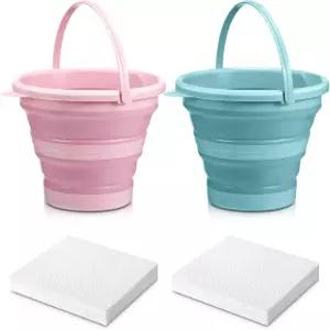 앵글칙 2개 재사용 가능한 구토 버킷 20개의 흡수 패드가 포함된 3리터 바프 접을 수 있는 메스꺼움 임신