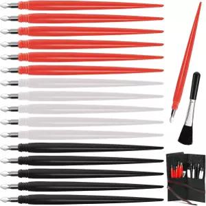 18피스 스크래치 아트 도구 드로잉 컬러 펜 듀얼 팁 / 페이퍼 스틱 스타일러스 가방 성인 및 청소년 페인팅