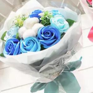 기념일발렌타인데 집안내부 정리 내구성강화 HPS 블루 장미 꽃다발 졸업식 입학식